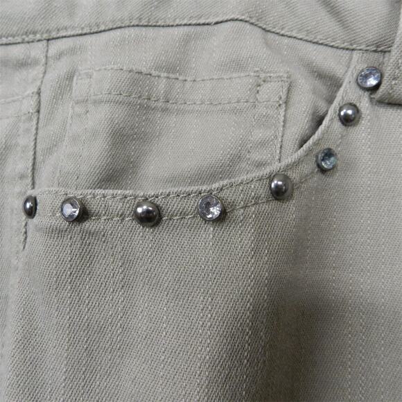 Multiples Khaki Tan Stretch Denim Pants Womens Size 16 Straight Leg Studded‎ - Picture 3 of 10